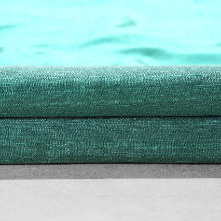 Splashy Turquoise Textured Dupioni Silk Swatch