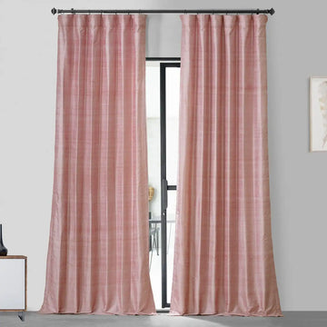 Desert Pink Textured Dupioni Silk Curtain