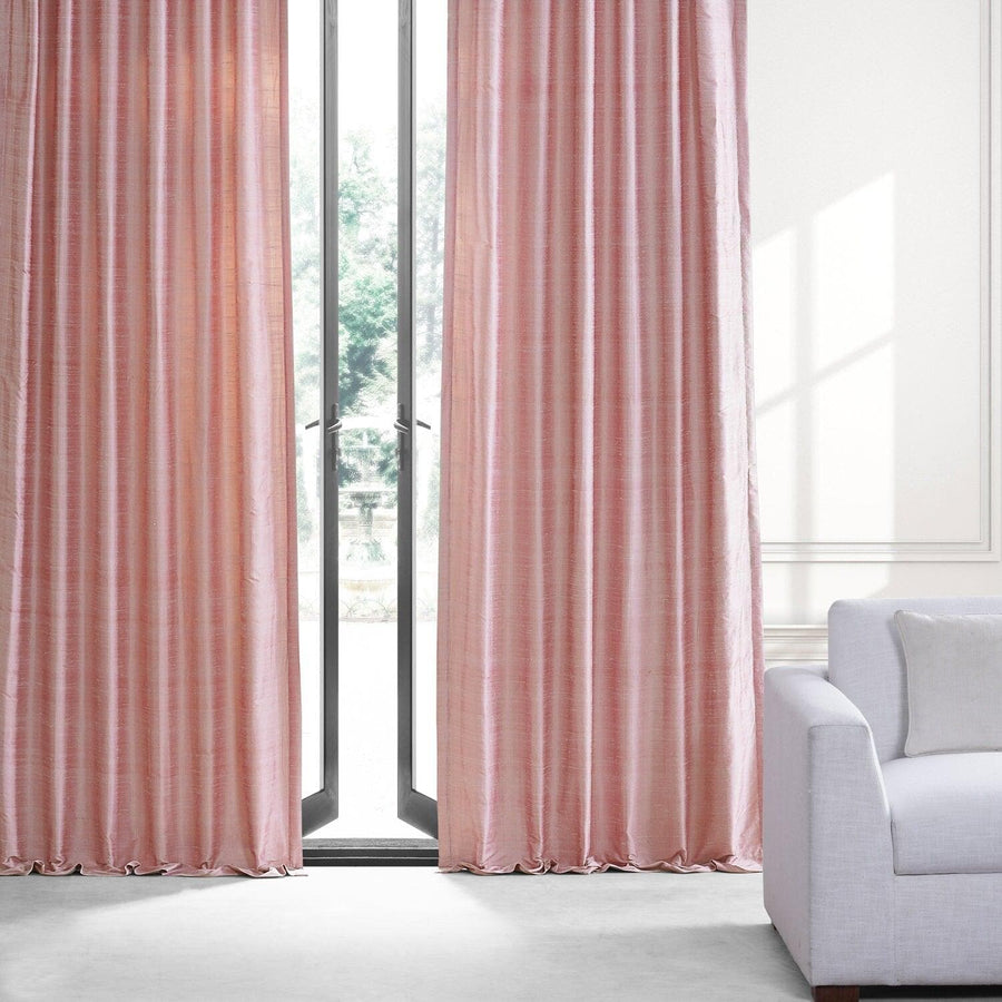Desert Pink Textured Dupioni Silk Curtain