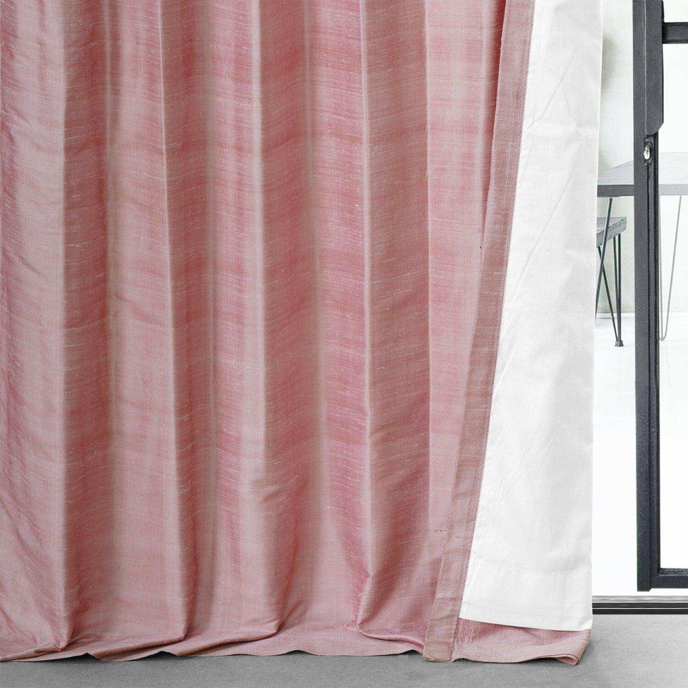 Desert Pink Textured Dupioni Silk Curtain