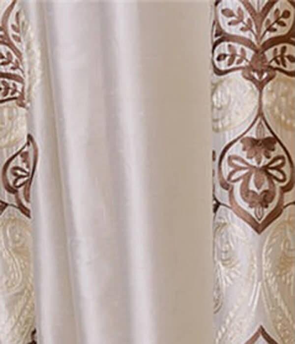 Carliyle Pearl White Embroidered Silk Swatch - HalfPriceDrapes.com