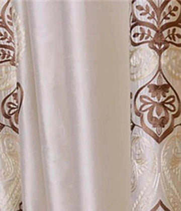 Carliyle Pearl White Embroidered Silk Swatch - HalfPriceDrapes.com