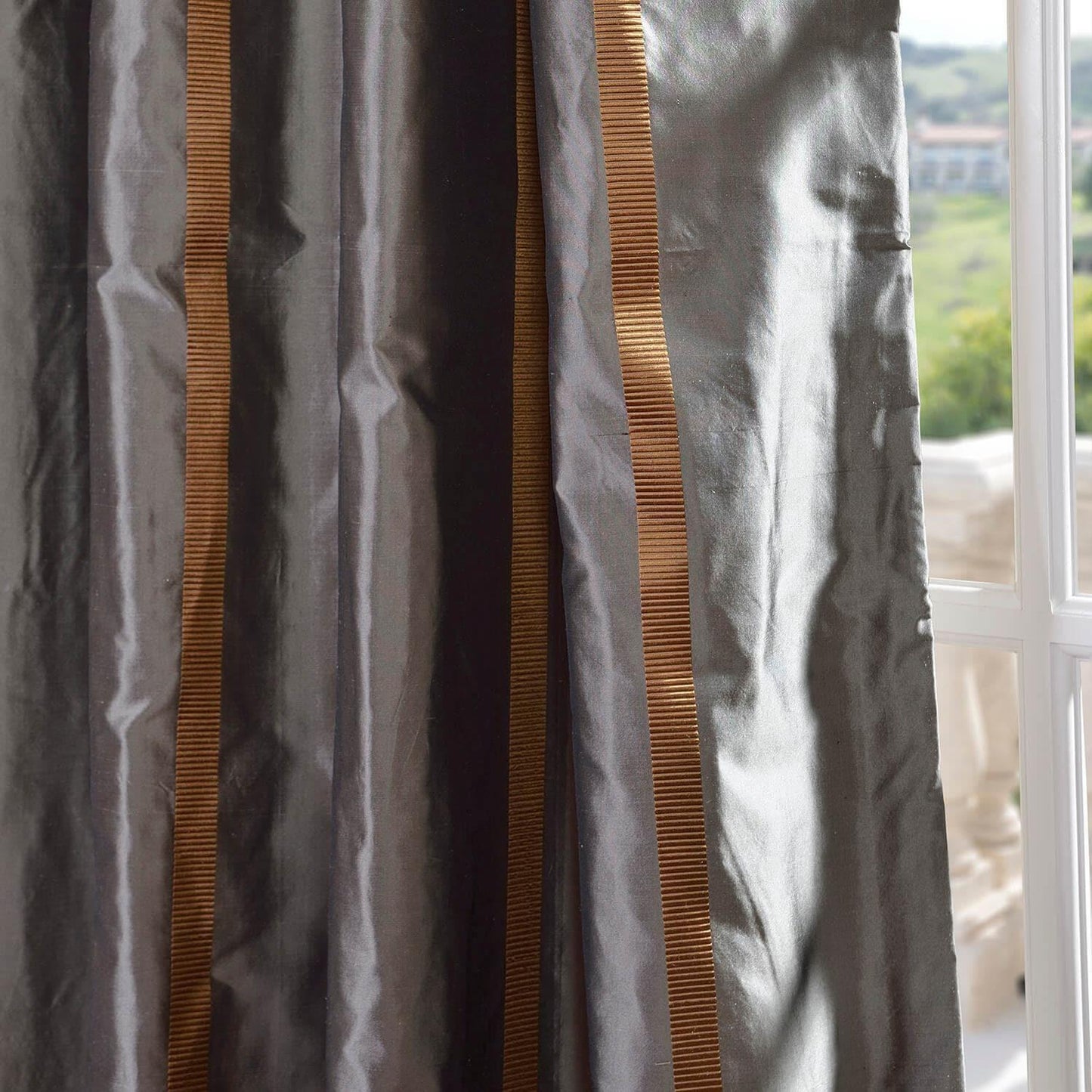 Preston Striped Silk Taffeta Swatch - HalfPriceDrapes.com