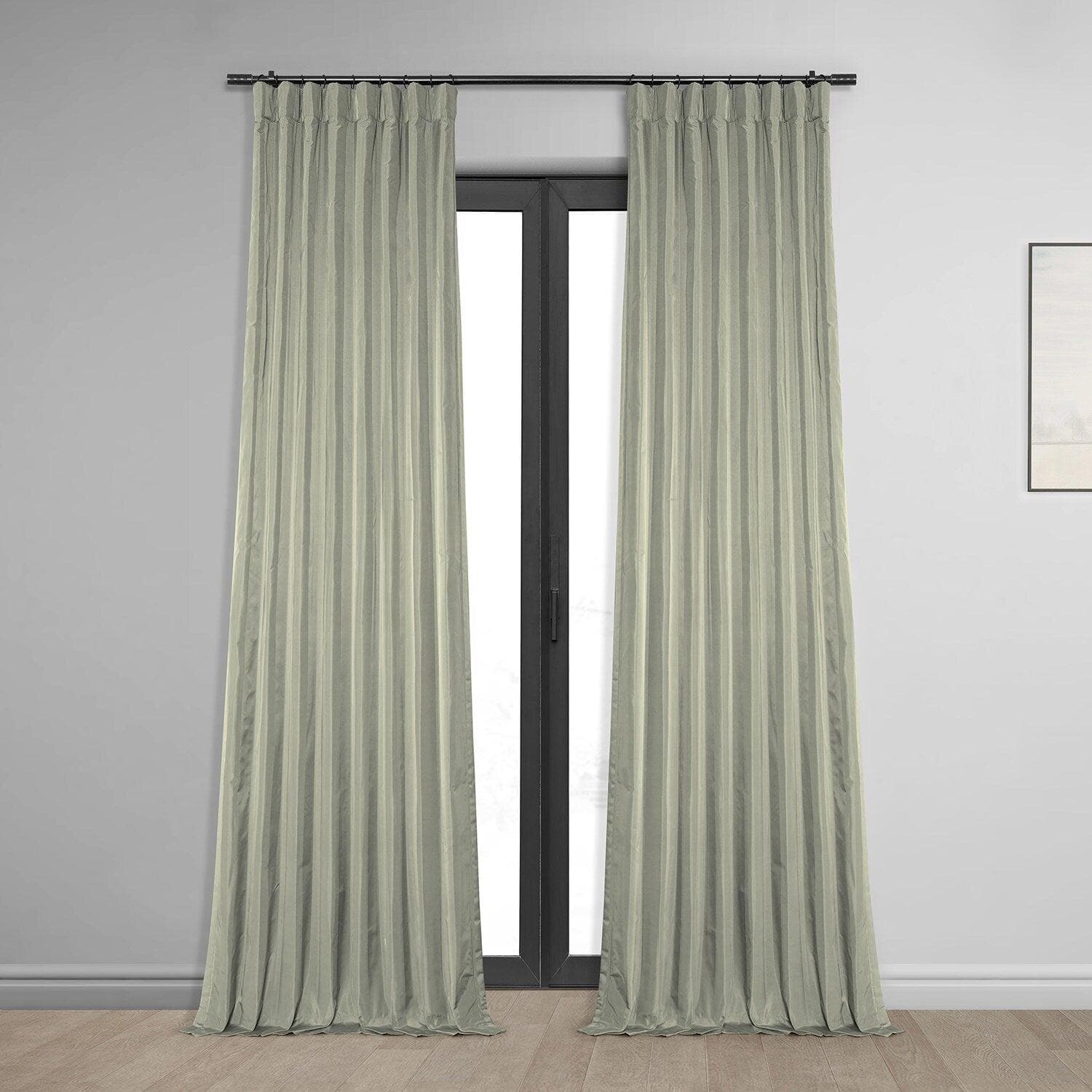 Mallur Taupe Grey Striped Silk Curtain