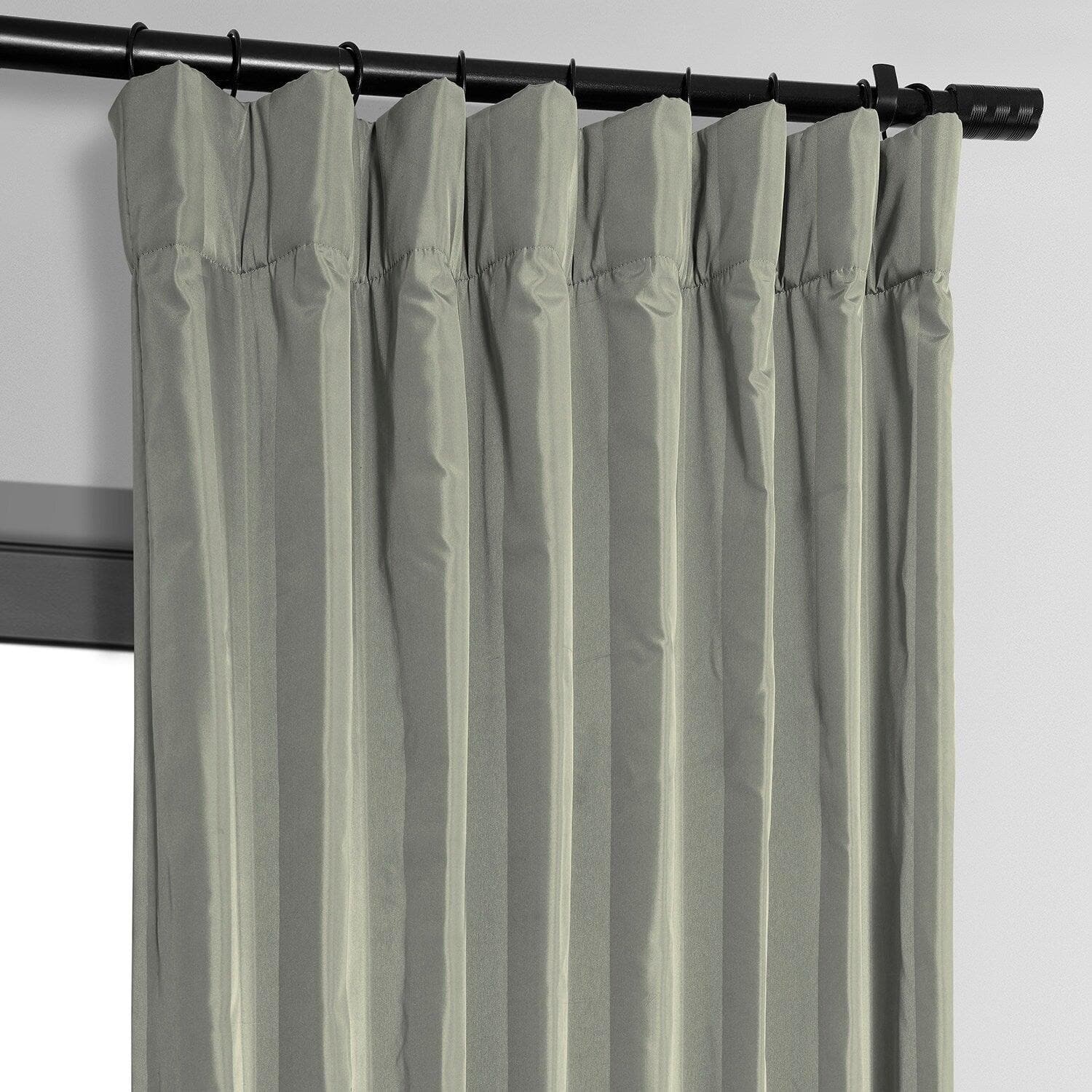 Mallur Taupe Grey Striped Silk Curtain