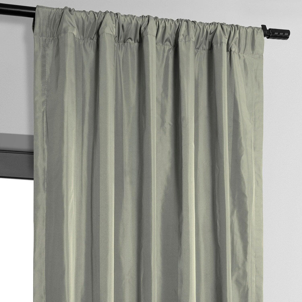 Mallur Taupe Grey Striped Silk Curtain