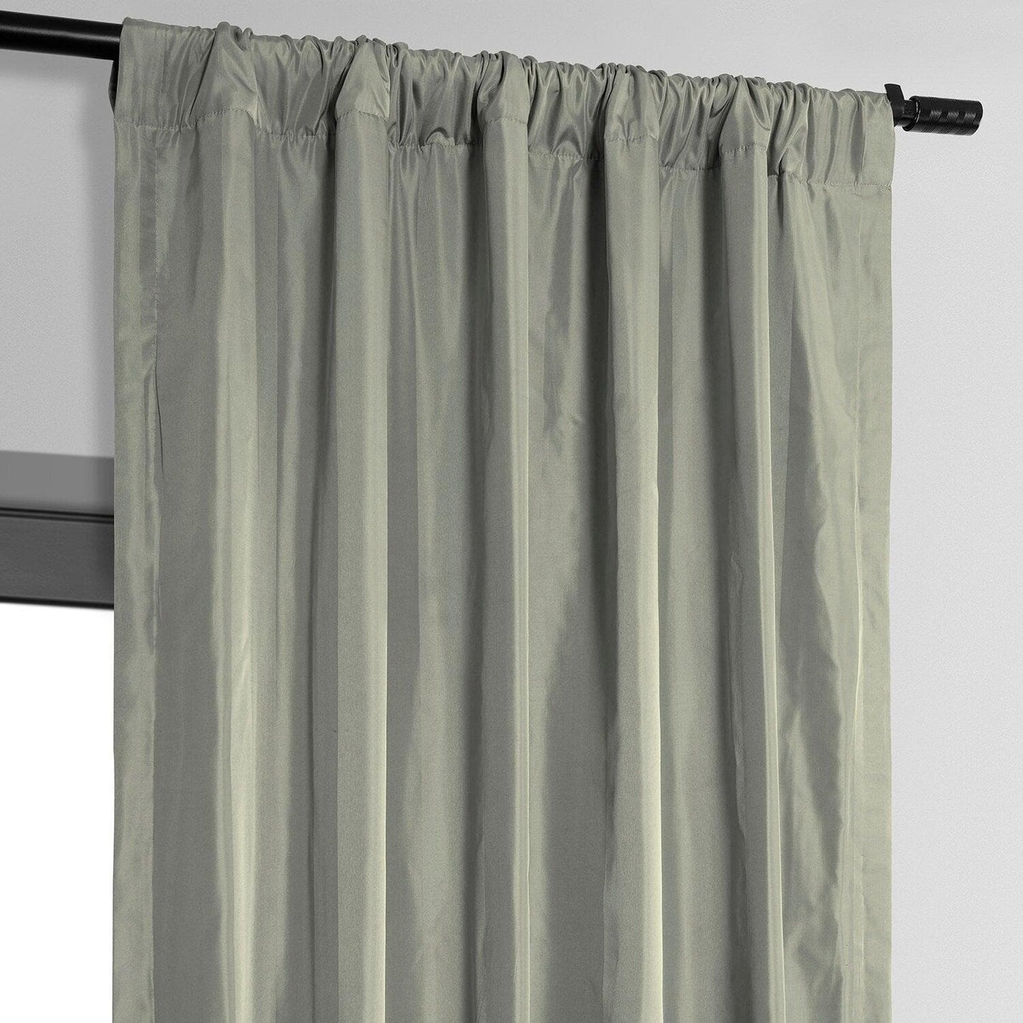 Mallur Taupe Grey Striped Silk Curtain