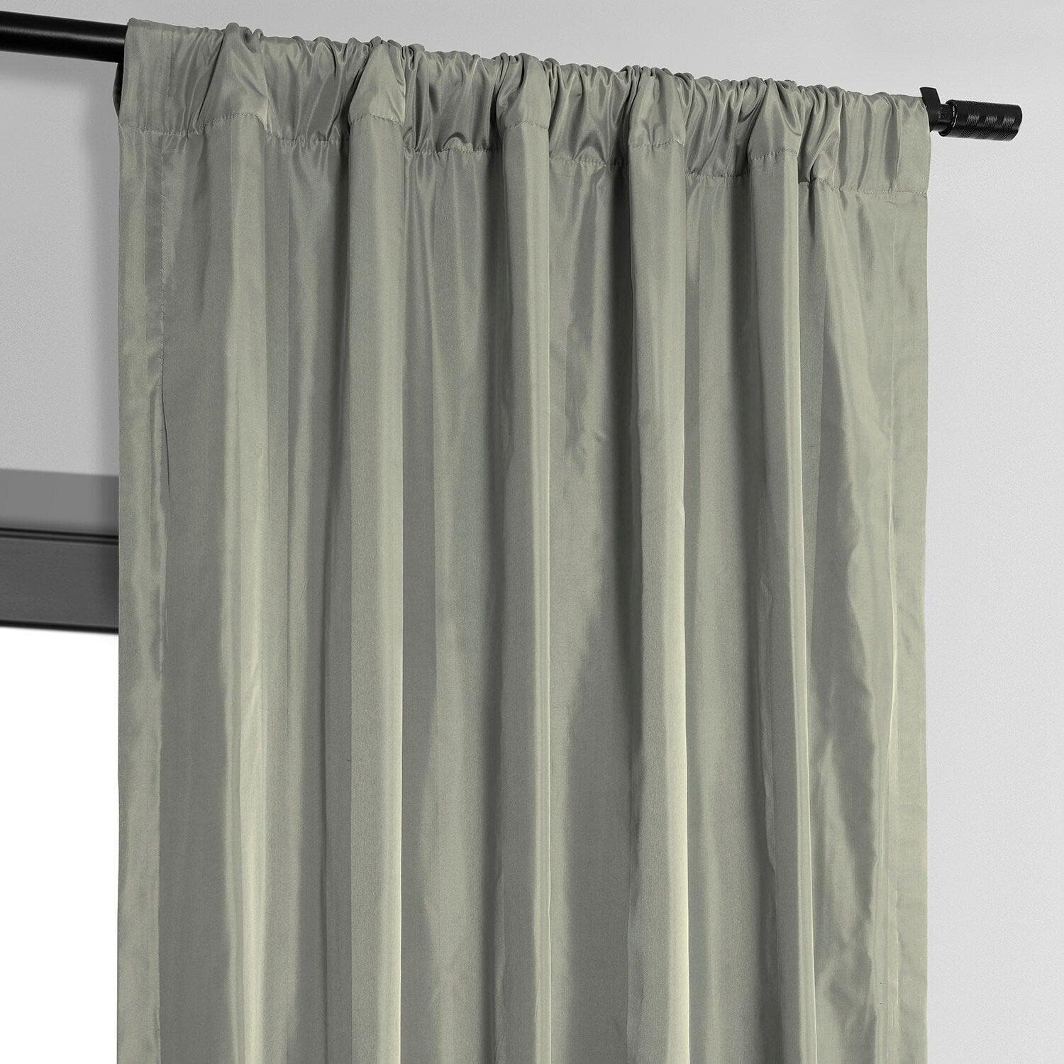 Mallur Taupe Grey Striped Silk Curtain