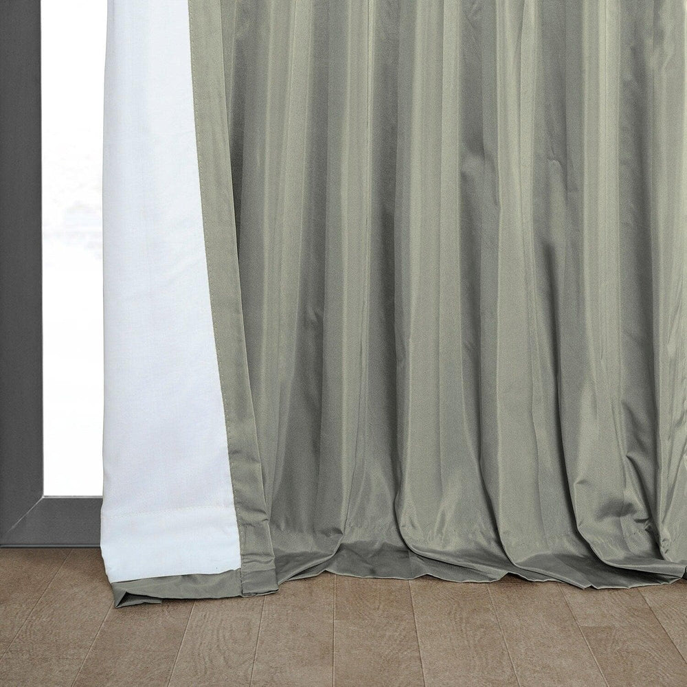 Mallur Taupe Grey Striped Silk Curtain