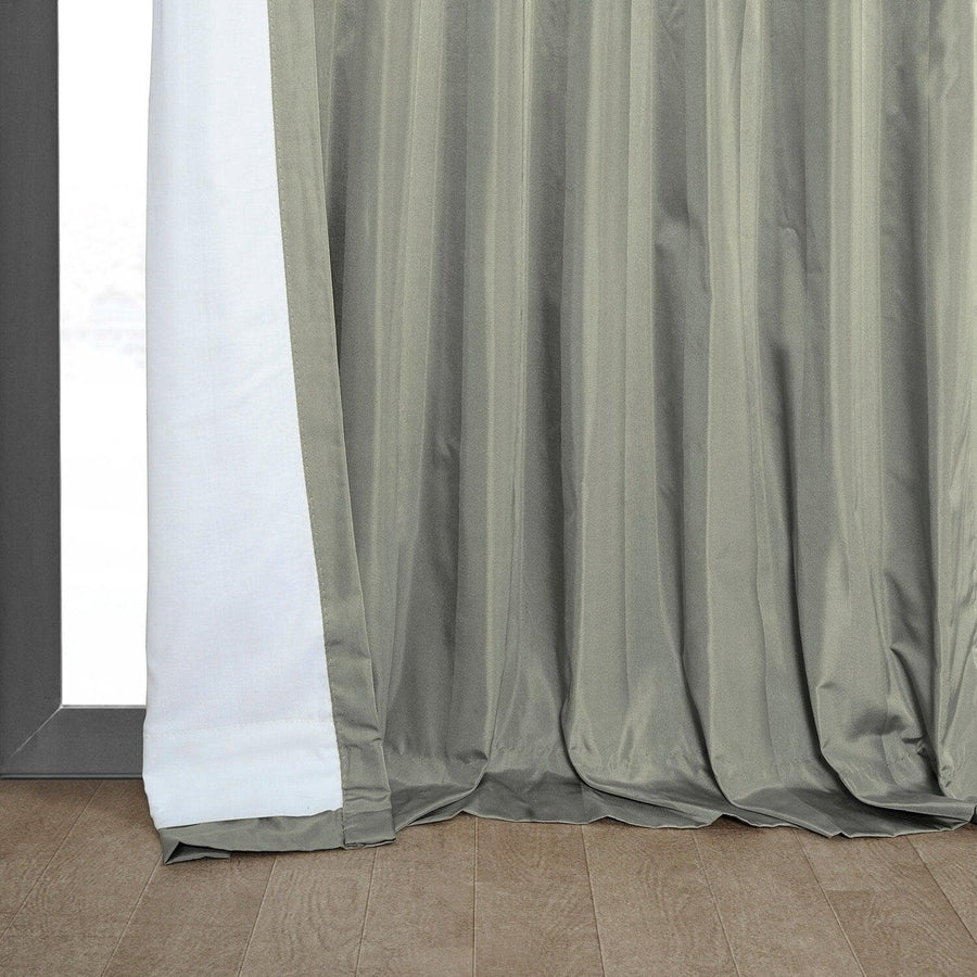 Mallur Taupe Grey Striped Silk Curtain