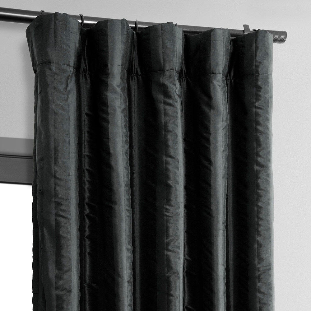 Ayya Black Striped Silk Curtain