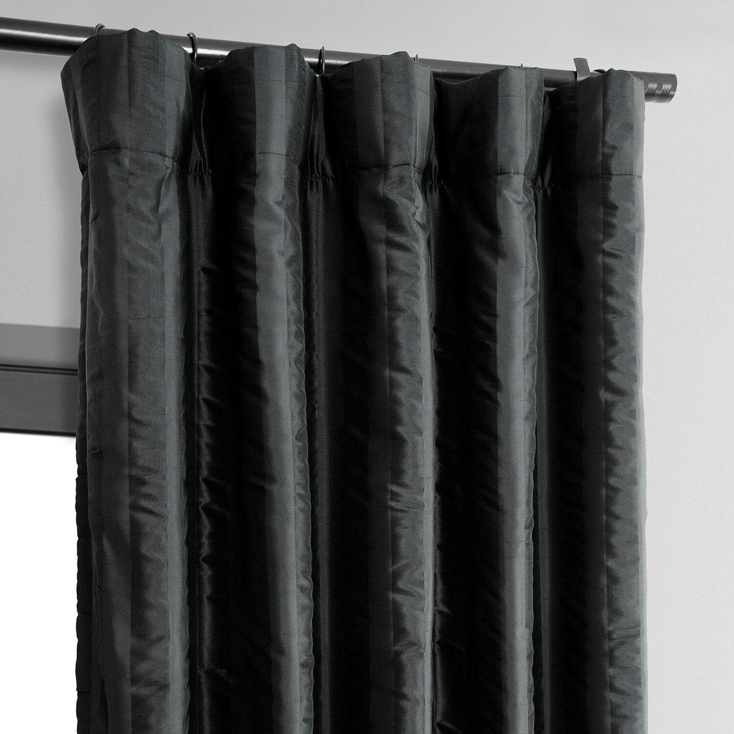 Ayya Black Striped Silk Curtain