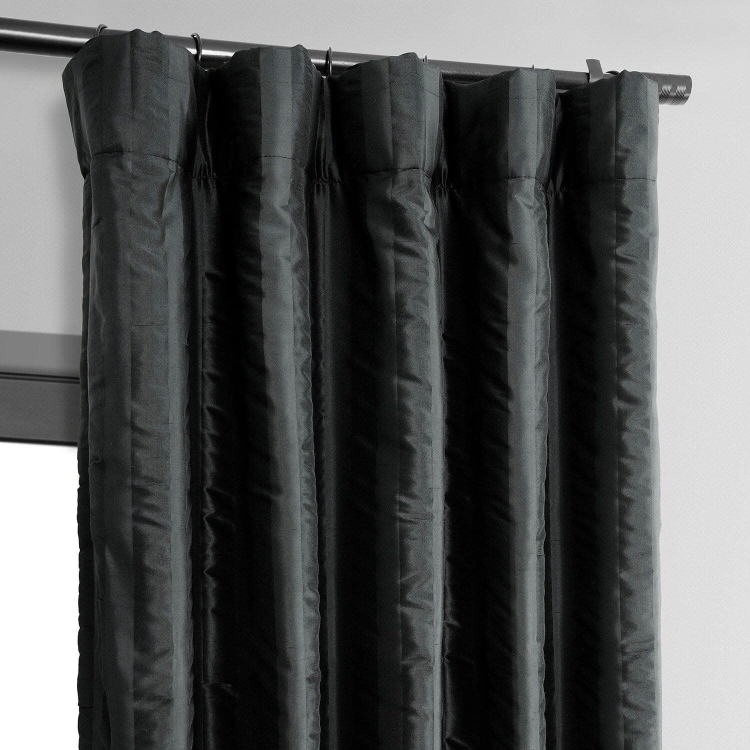 Ayya Black Striped Silk Curtain