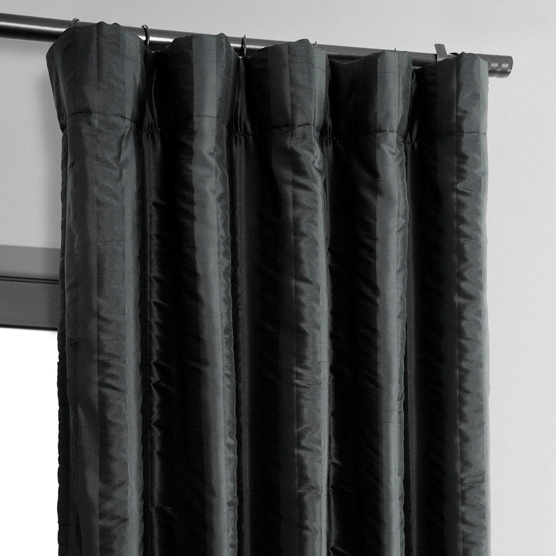 Ayya Black Striped Silk Curtain