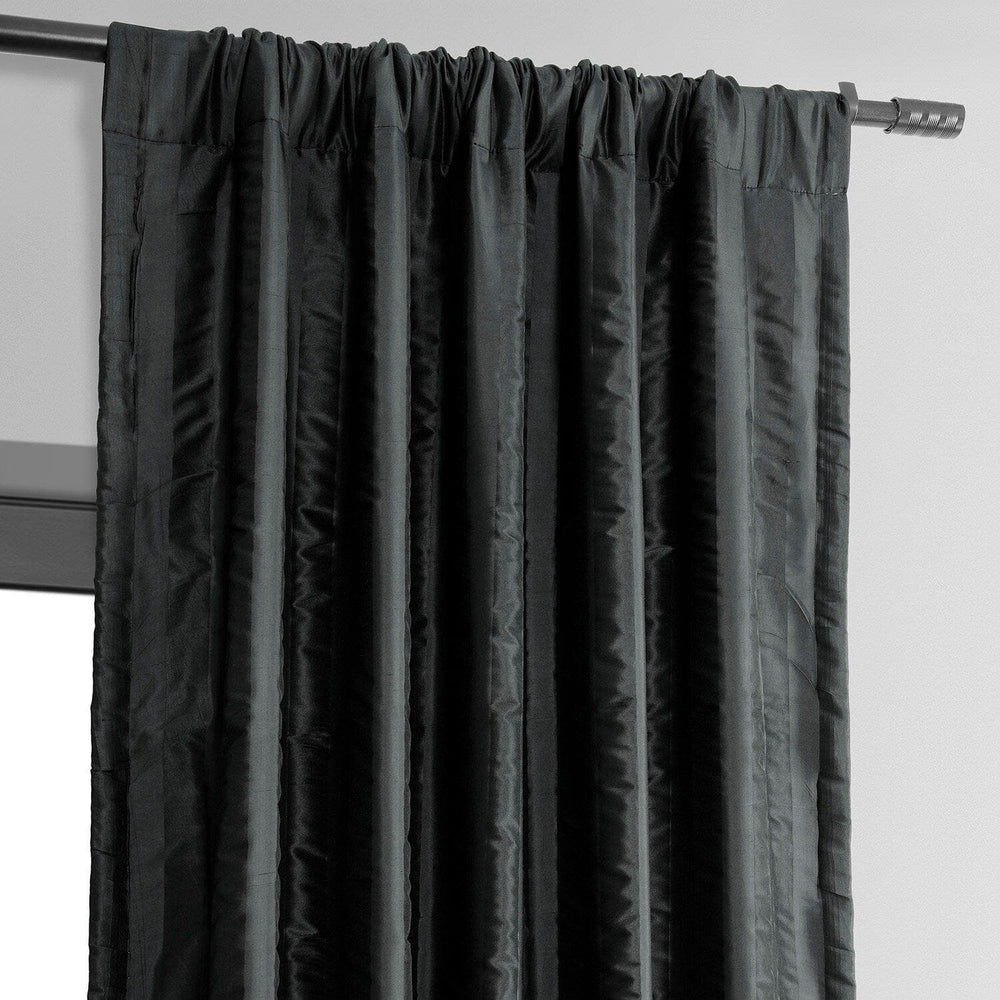 Ayya Black Striped Silk Curtain