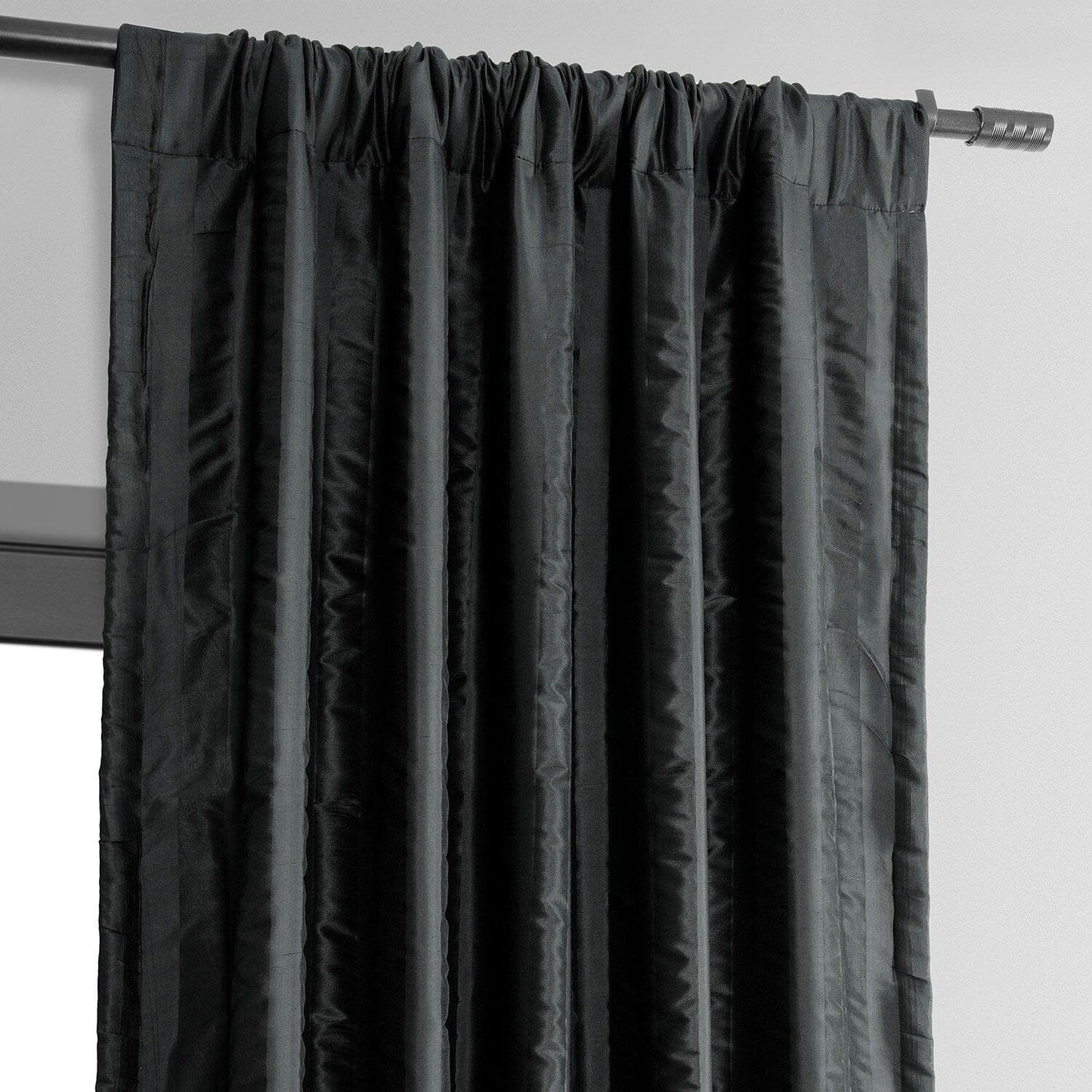 Ayya Black Striped Silk Curtain