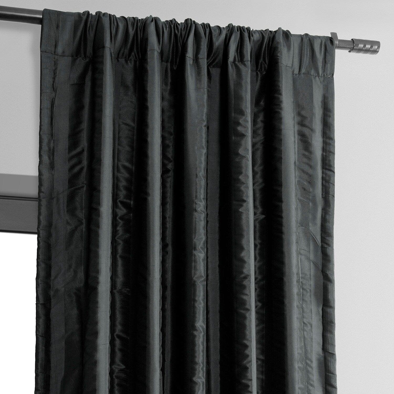 Ayya Black Striped Silk Curtain