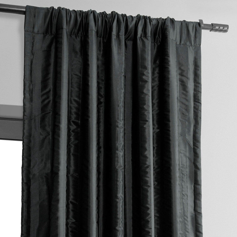 Ayya Black Striped Silk Curtain
