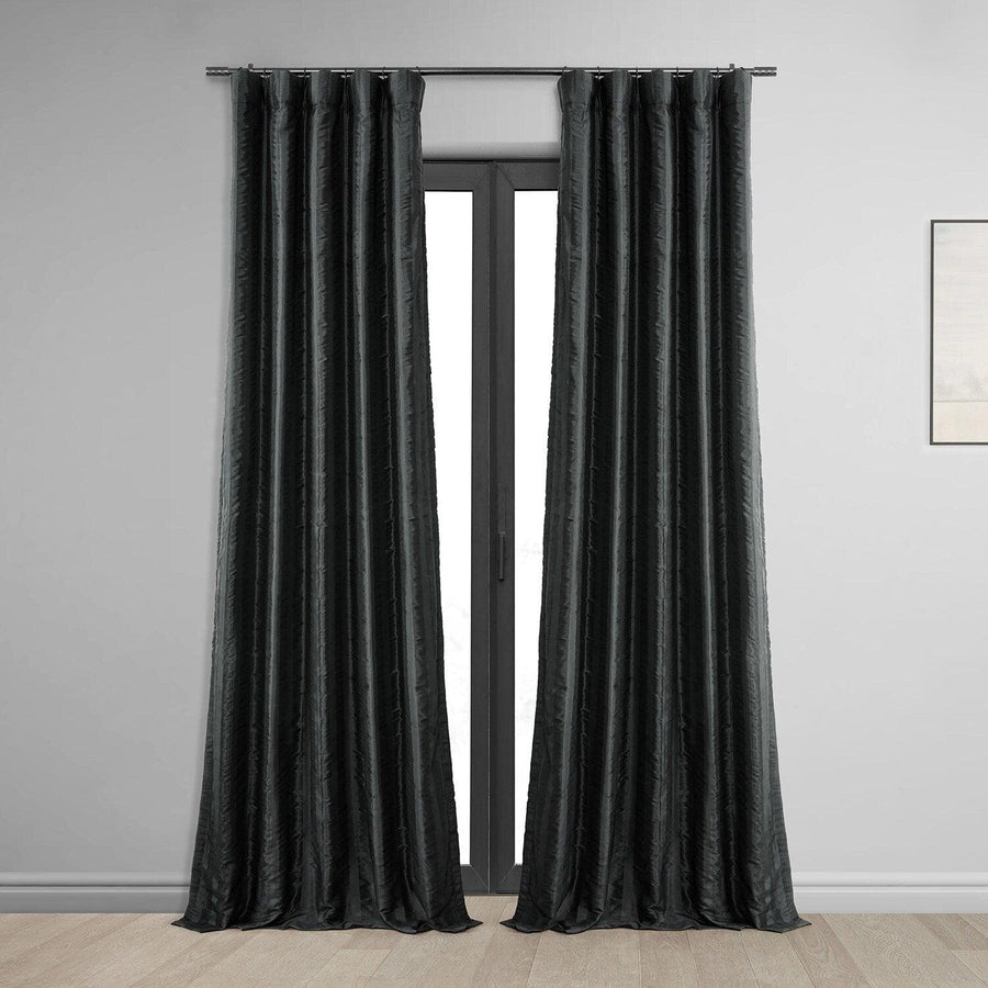 Ayya Black Striped Silk Curtain