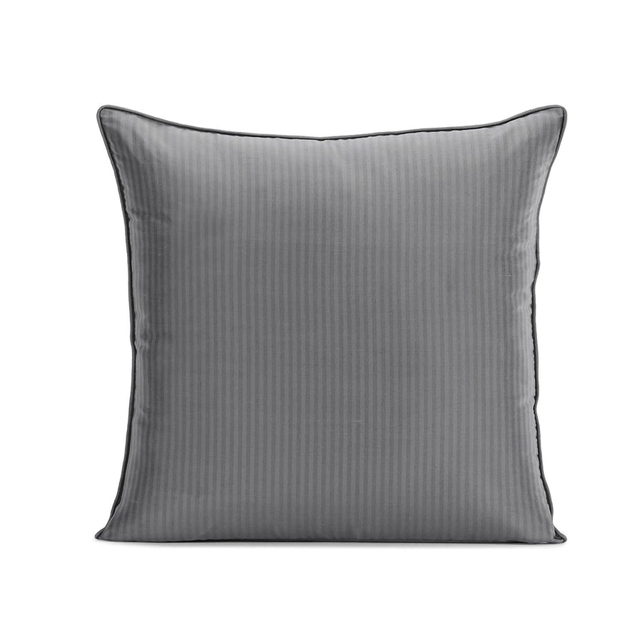 Cambridge Grey Striped Taffeta Silk Cushion Covers - Pair (2 pcs.)