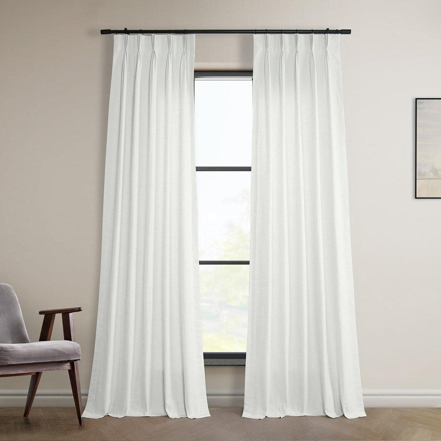 Prime White French Pleat Dune Textured Cotton Curtain