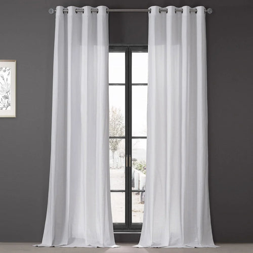 Prime White Grommet Dune Textured Cotton Semi-Sheer Curtain Pair (2 Panels)