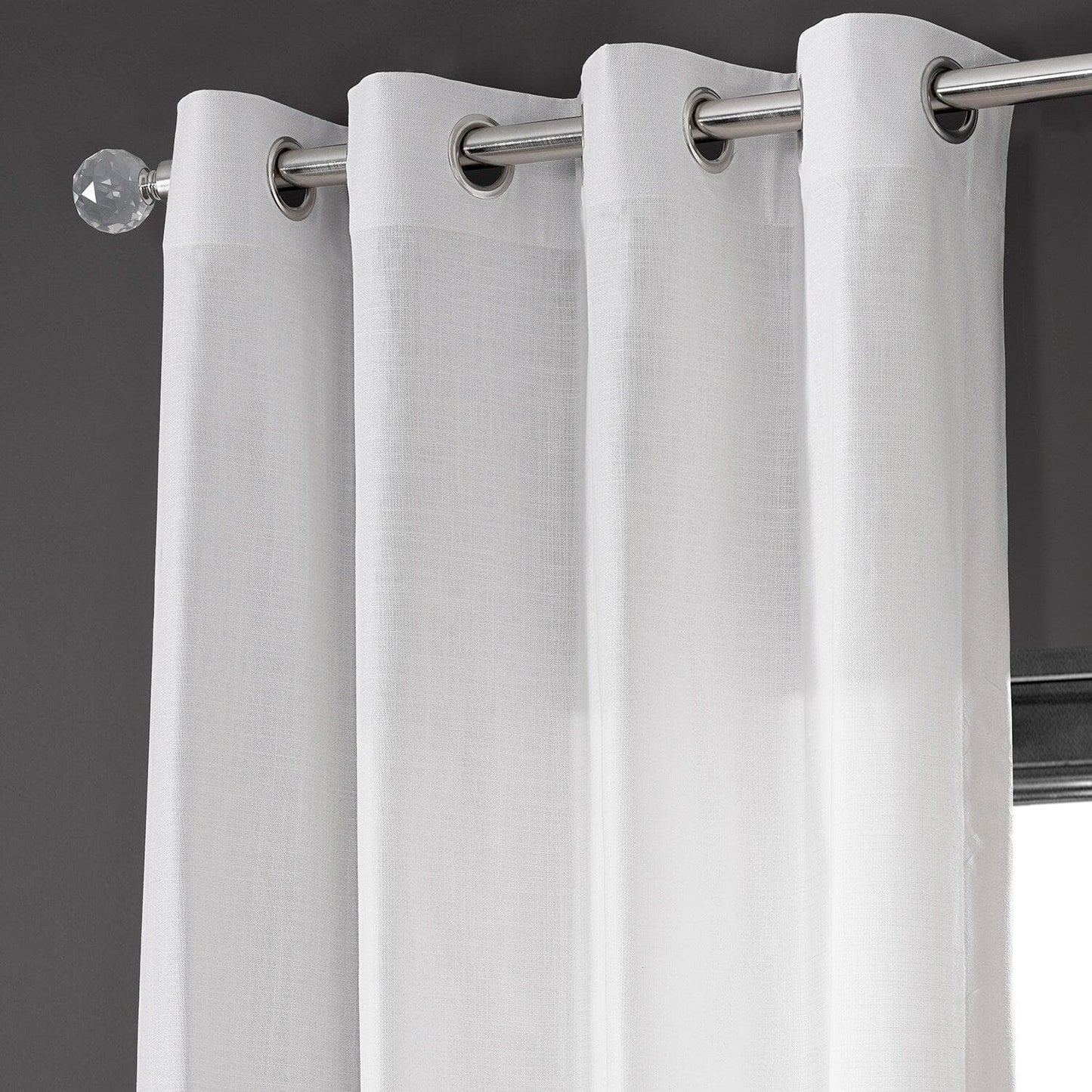 Prime White Grommet Dune Textured Cotton Curtain Pair (2 Panels)