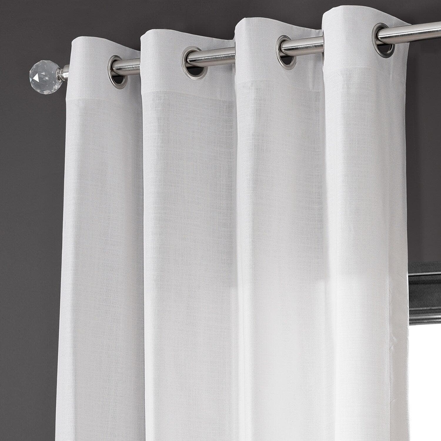 Prime White Grommet Dune Textured Cotton Curtain Pair (2 Panels)