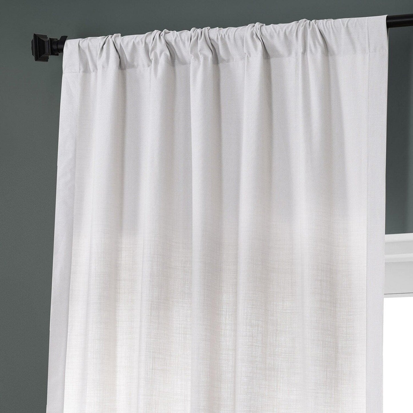 Prime White Dune Textured Cotton Curtain Pair (2 Panels)