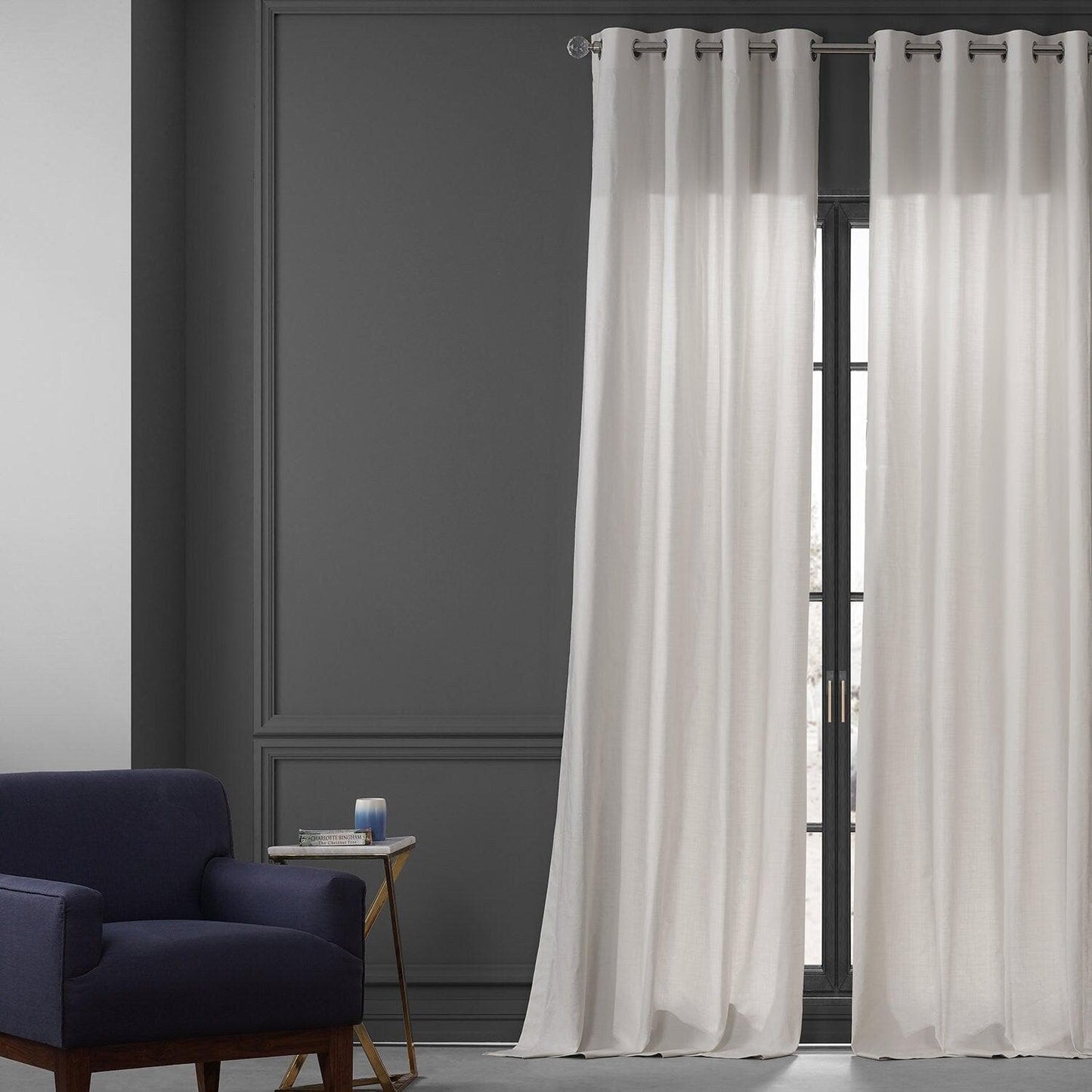 Supreme Cream Grommet Dune Textured Cotton Curtain Pair (2 Panels)