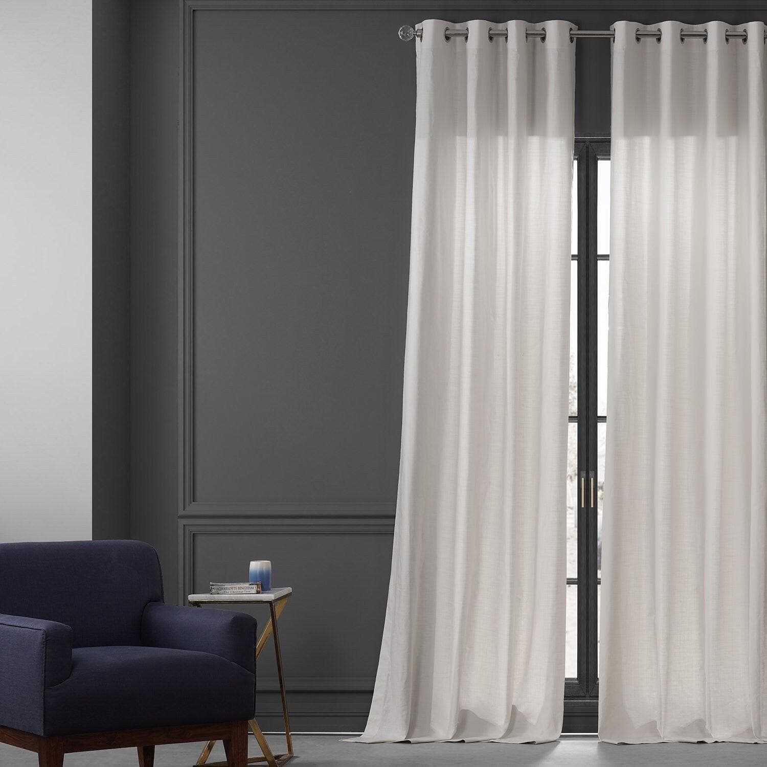 Supreme Cream Grommet Dune Textured Cotton Curtain Pair (2 Panels)