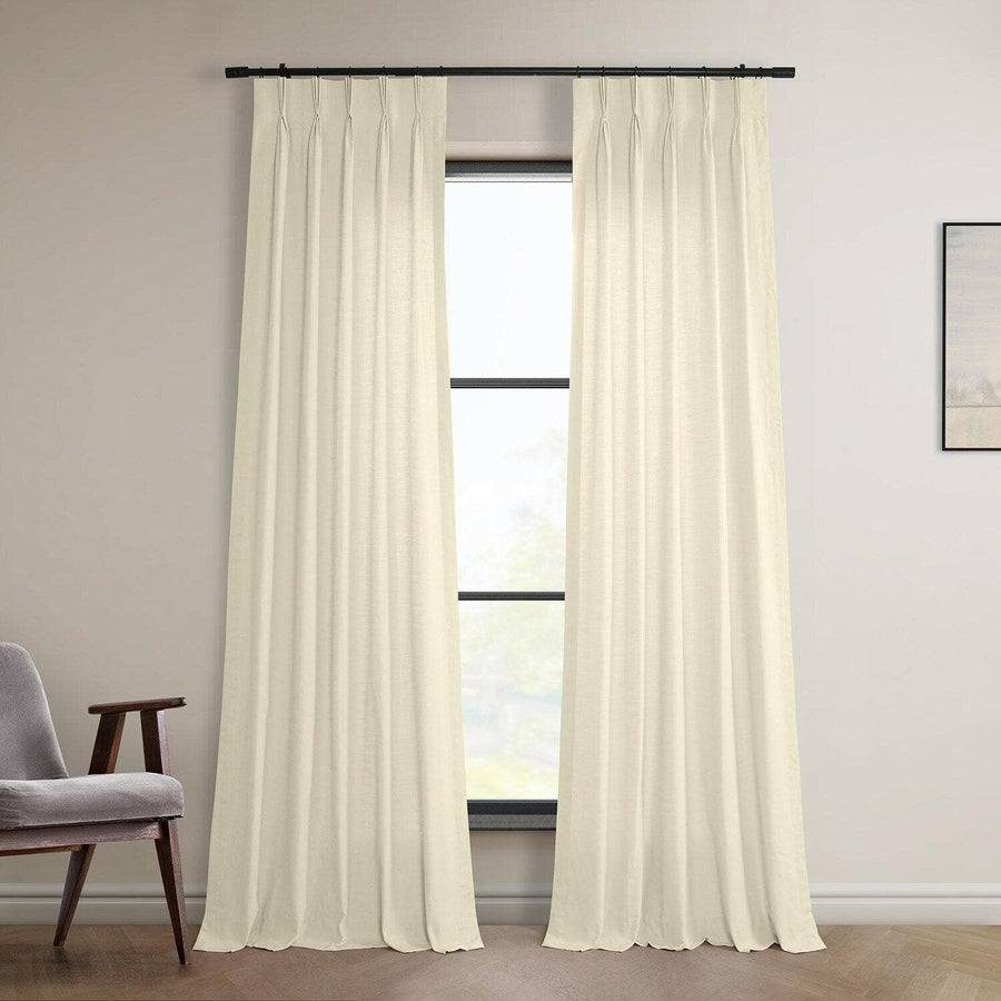 Fable Beige French Pleat Dune Textured Cotton Curtain