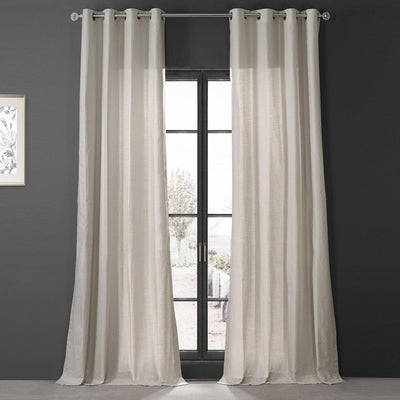 Fable Beige Grommet Dune Textured Cotton Curtain Pair (2 Panels)