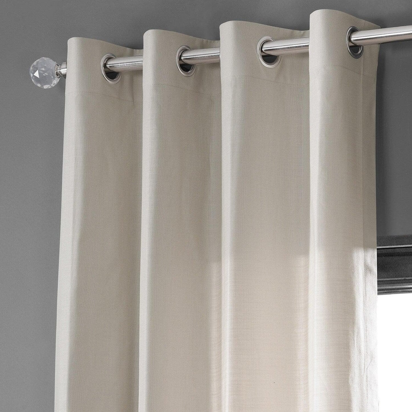 Fable Beige Grommet Dune Textured Cotton Curtain Pair (2 Panels)