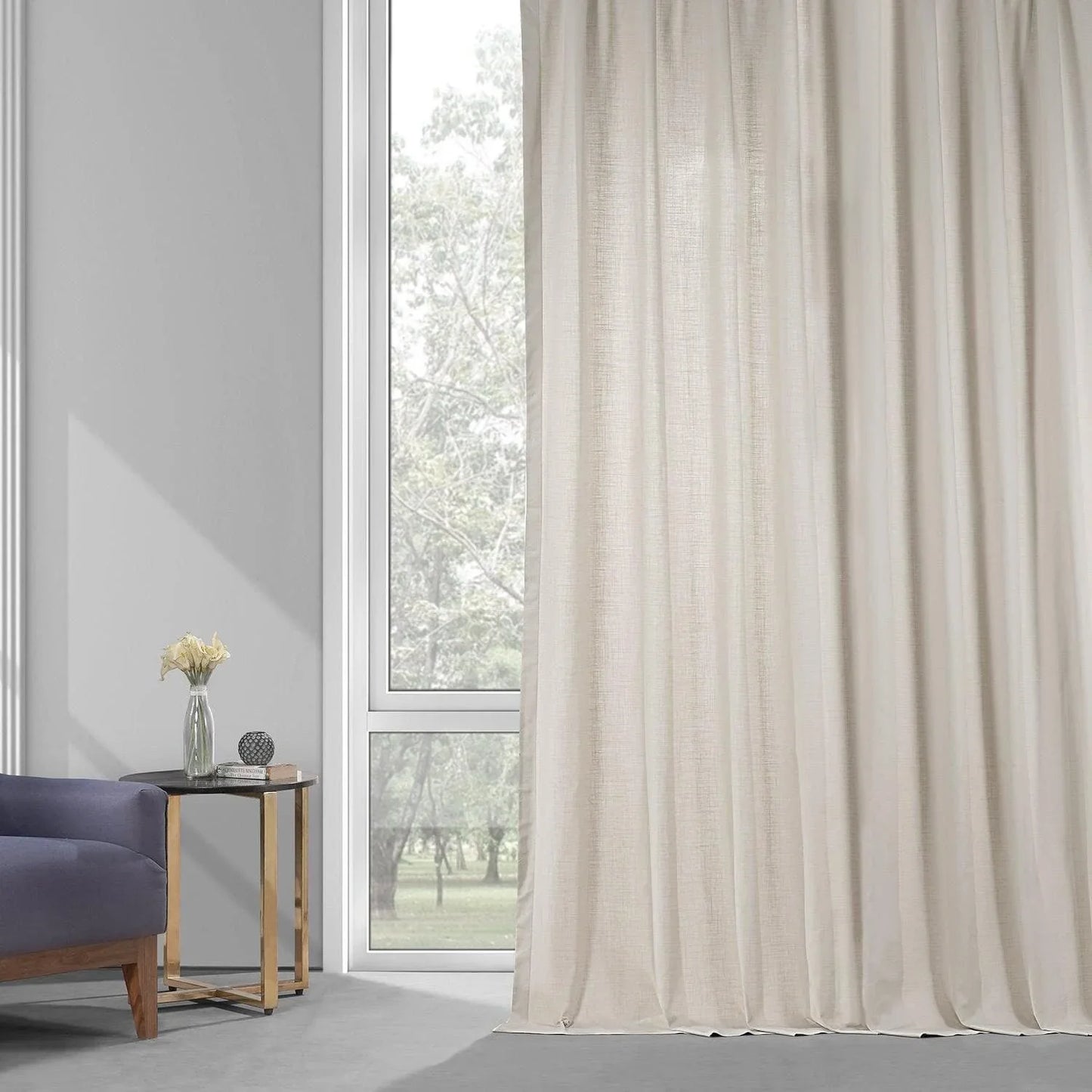 Fable Beige Dune Textured Cotton Curtain Pair (2 Panels)