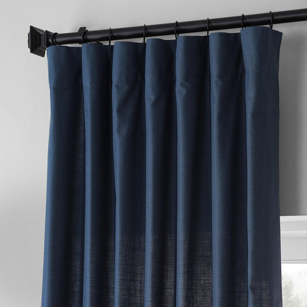 Noble Navy Dune Textured Cotton Curtain Pair (2 Panels)