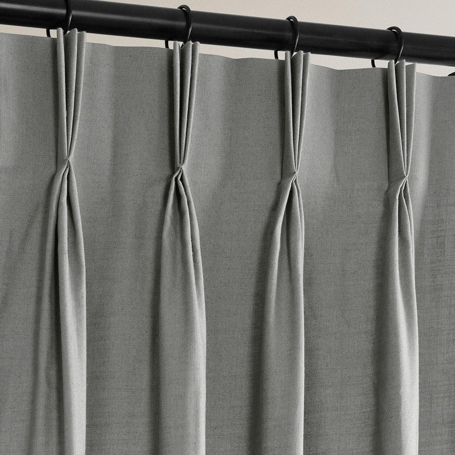 Dark Grey French Pleat Dune Textured Cotton Curtain