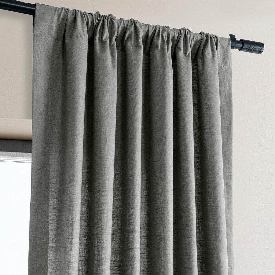 Dark Grey Dune Textured Cotton Curtain Pair (2 Panels)
