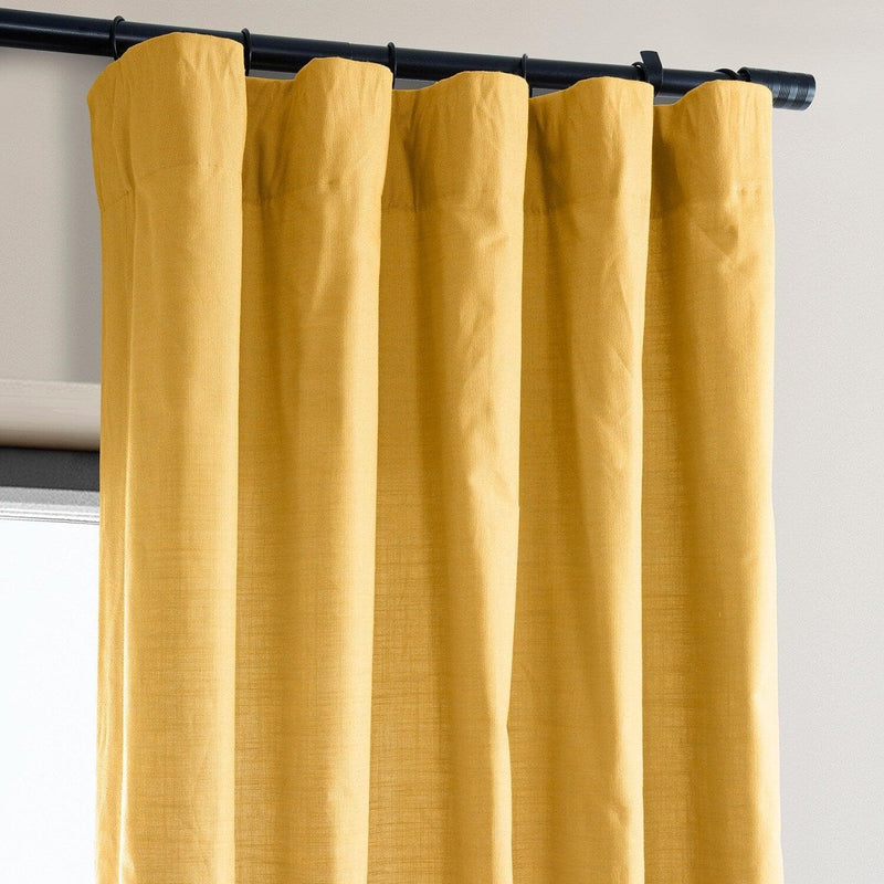 Ochre Dune Textured Cotton Curtain Pair (2 Panels)