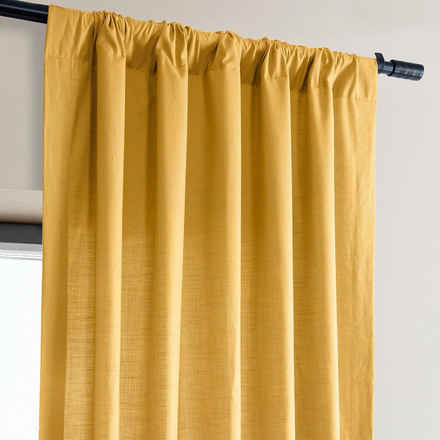 Ochre Dune Textured Cotton Curtain Pair (2 Panels)