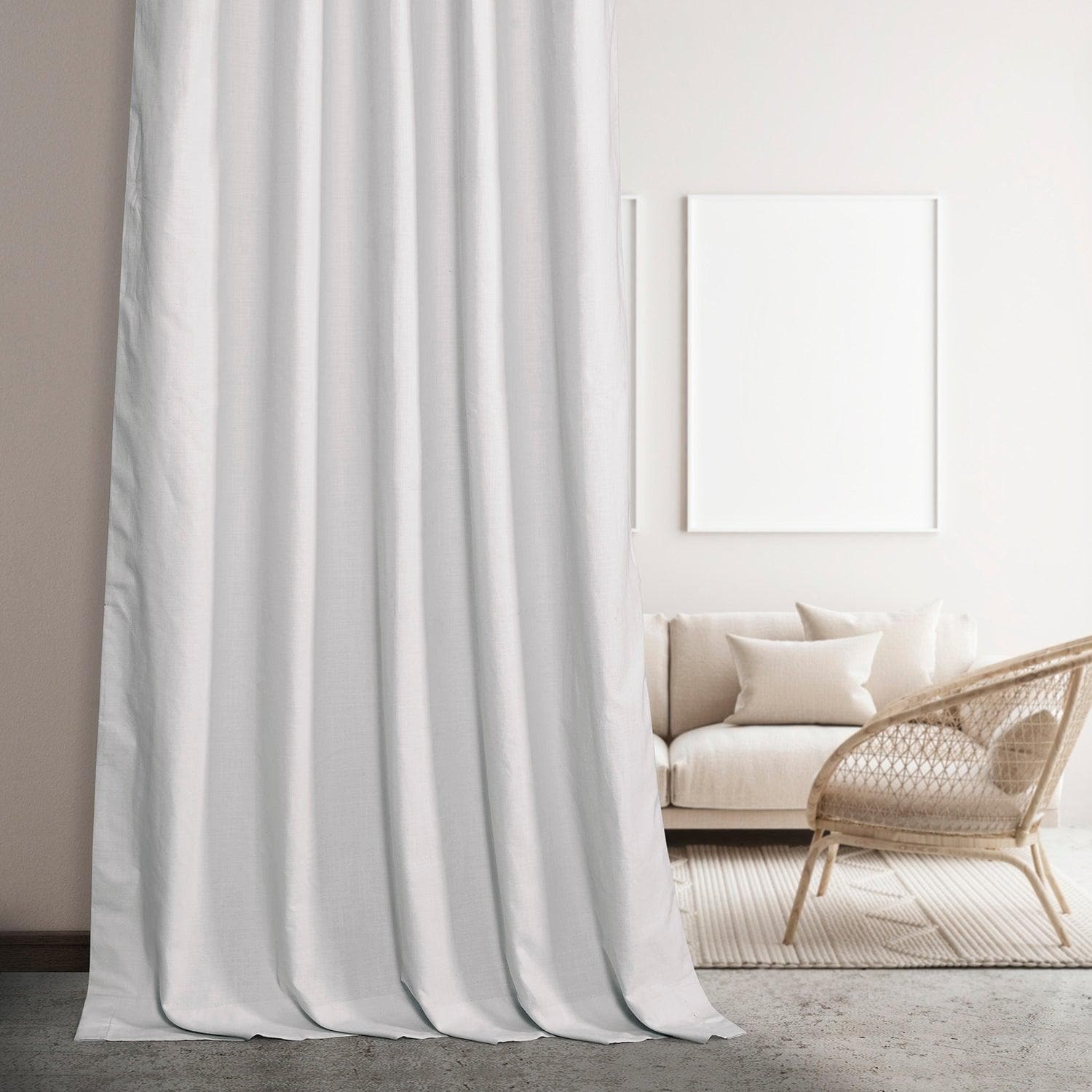 Prime White Dune Textured Cotton Hotel Blackout Curtain - HalfPriceDrapes.com