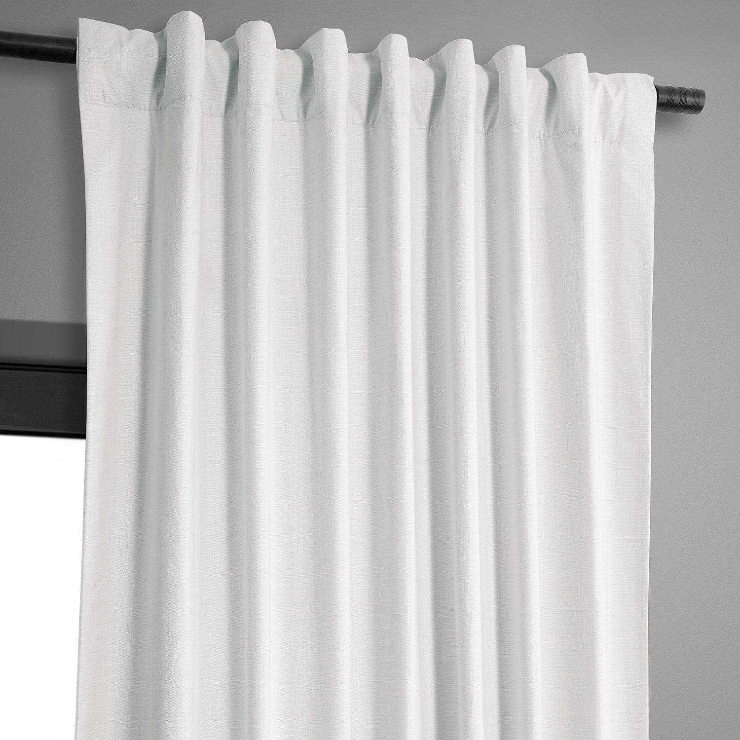 Prime White Dune Textured Cotton Hotel Blackout Curtain - HalfPriceDrapes.com