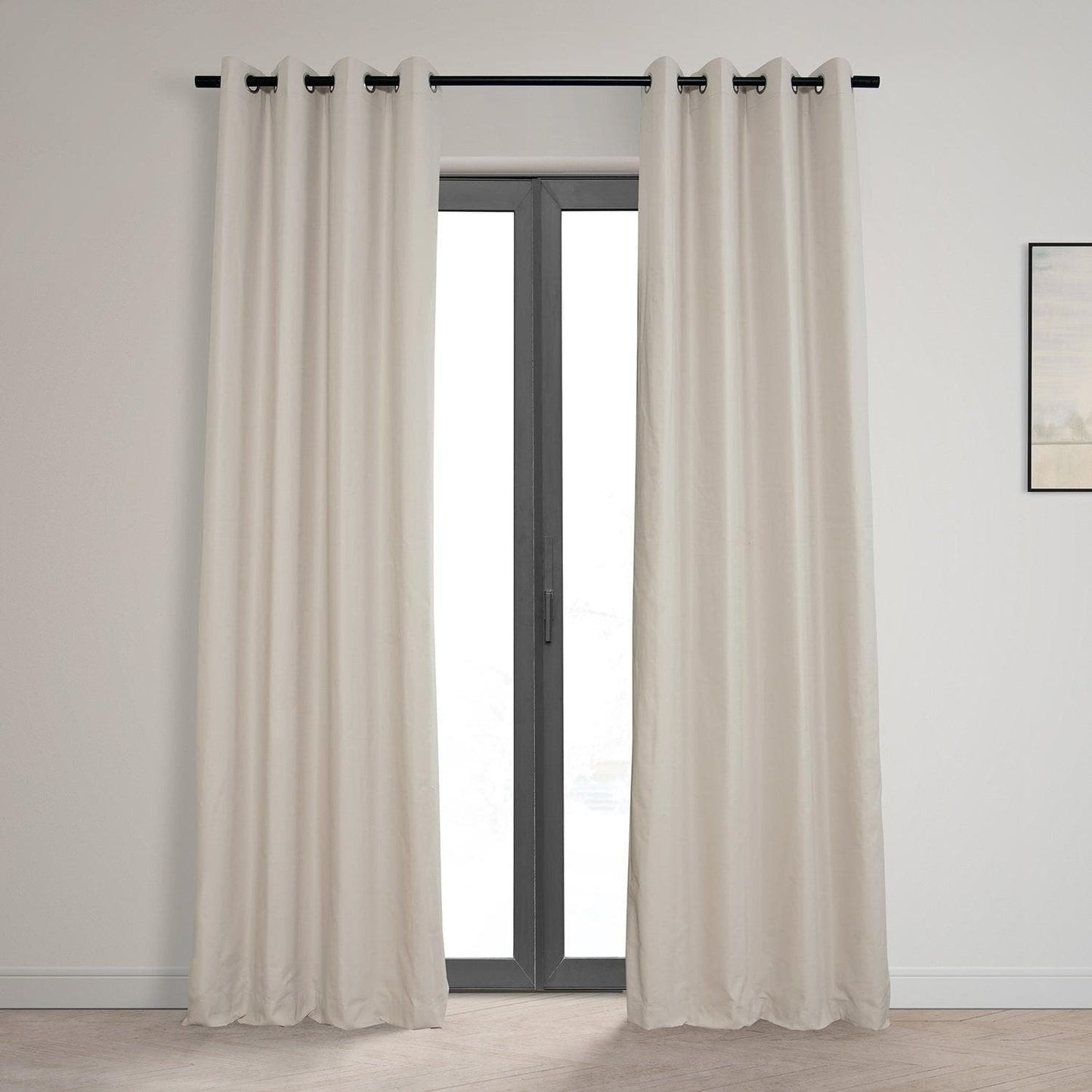 Fable Beige Grommet Dune Textured Cotton Hotel Blackout Curtain - HalfPriceDrapes.com