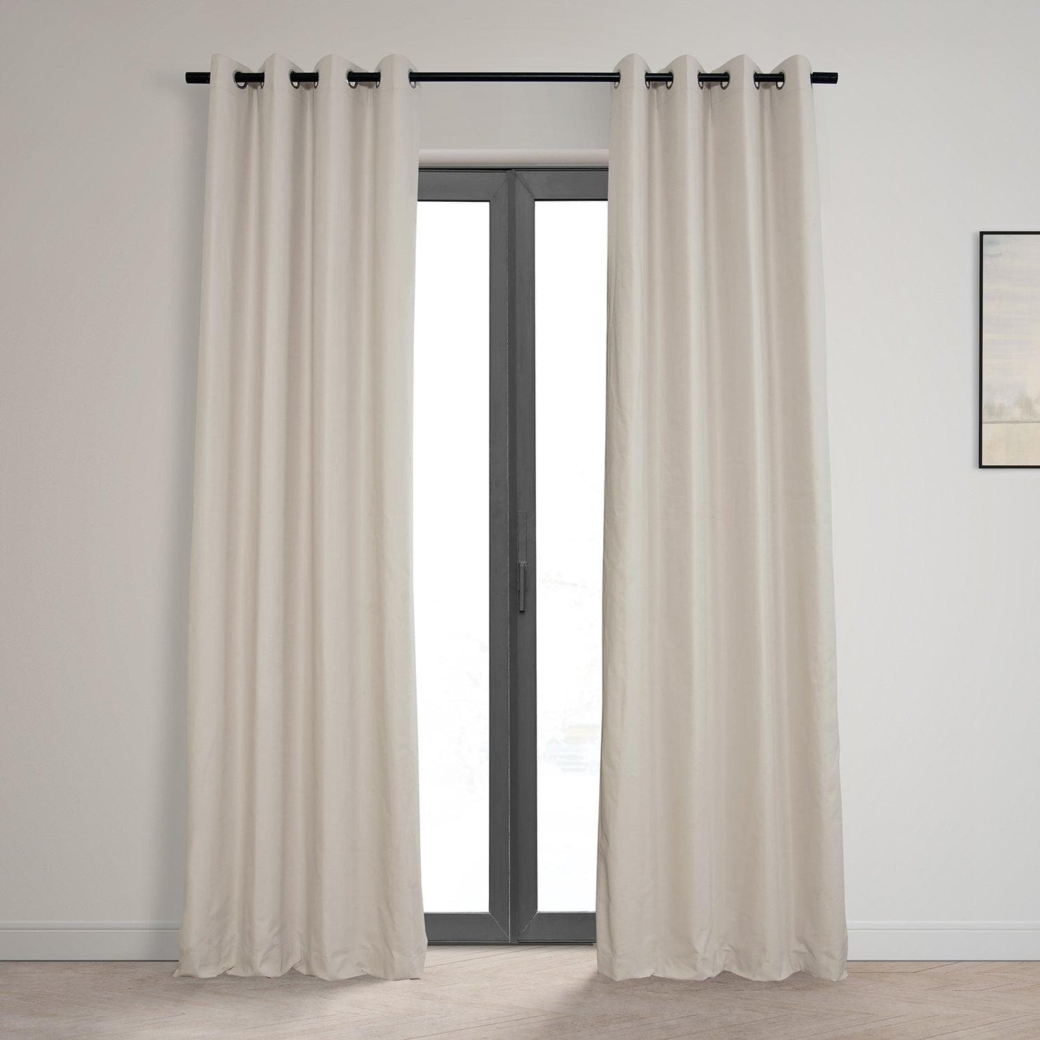 Fable Beige Grommet Dune Textured Cotton Hotel Blackout Curtain - HalfPriceDrapes.com