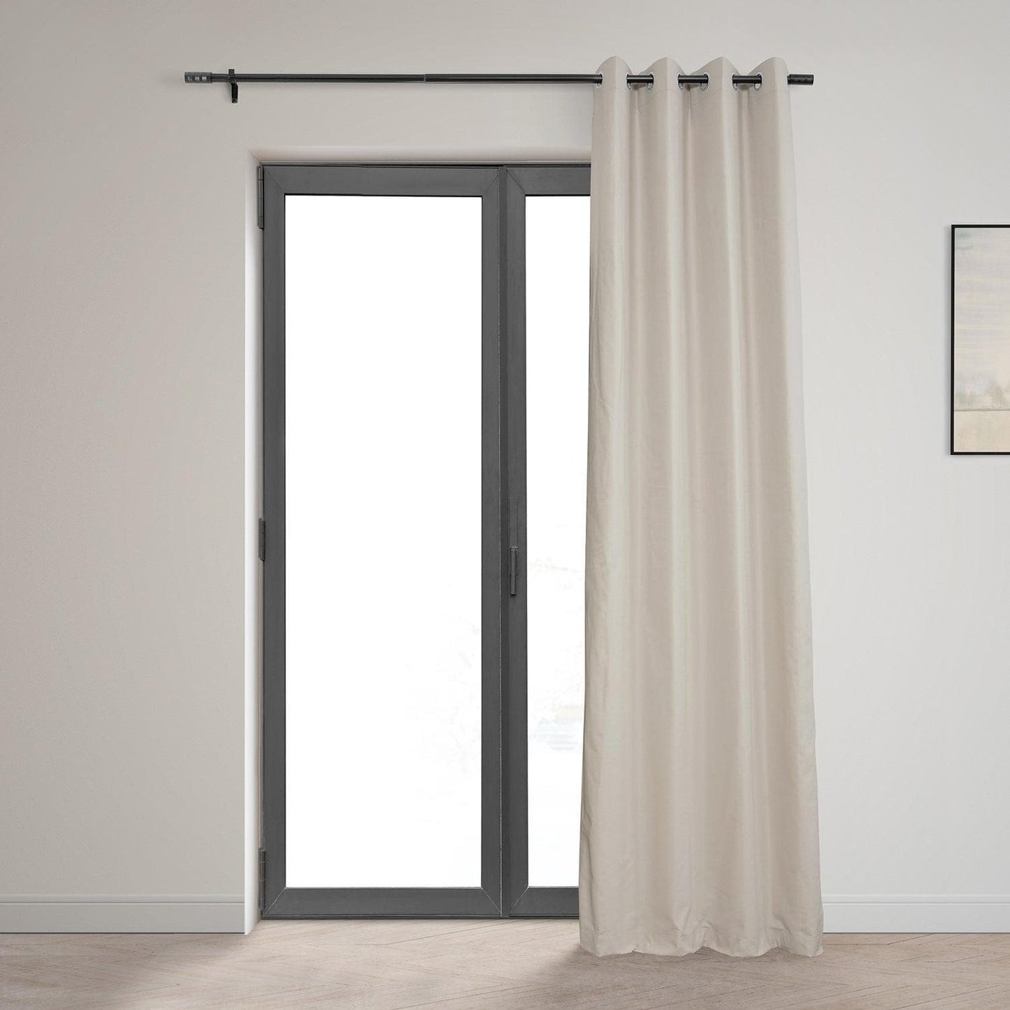 Fable Beige Grommet Dune Textured Cotton Hotel Blackout Curtain - HalfPriceDrapes.com