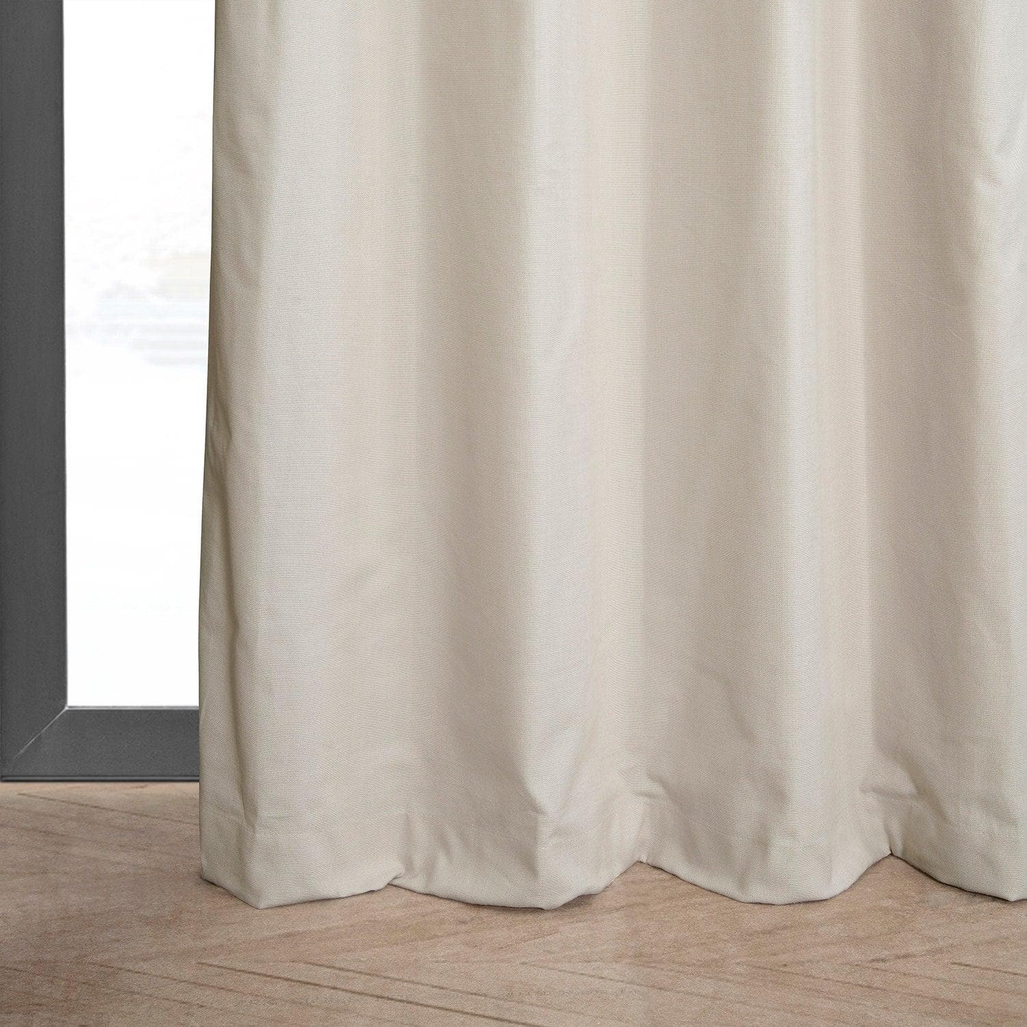 Fable Beige Grommet Dune Textured Cotton Hotel Blackout Curtain - HalfPriceDrapes.com