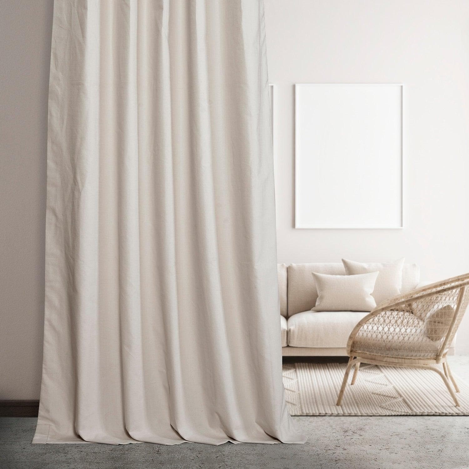 Fable Beige Dune Textured Cotton Hotel Blackout Curtain - HalfPriceDrapes.com