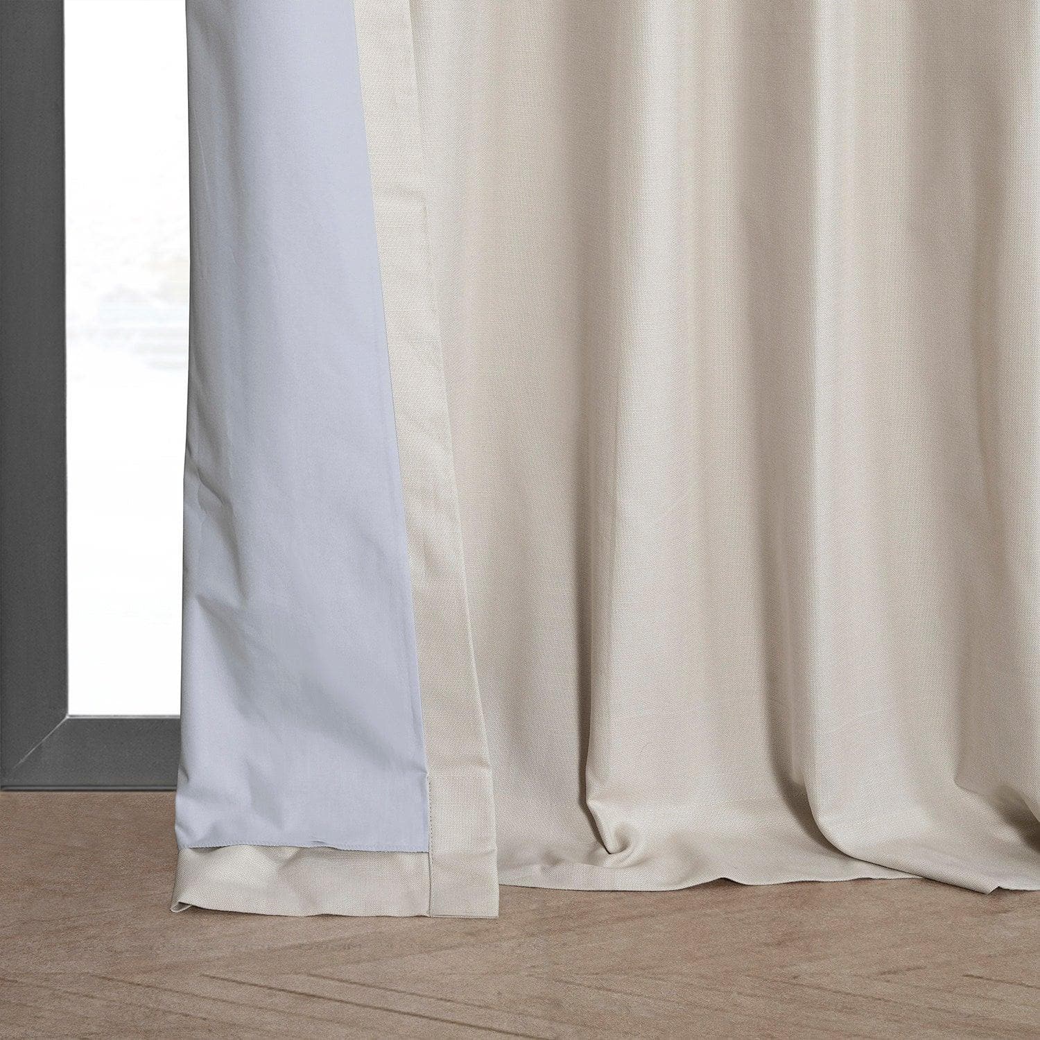 Fable Beige Dune Textured Cotton Hotel Blackout Curtain - HalfPriceDrapes.com