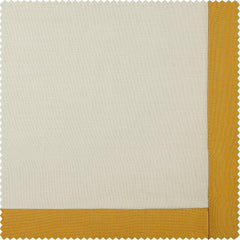 Cream & Ochre Thin Frame Bordered Dune Textured Cotton Curtain