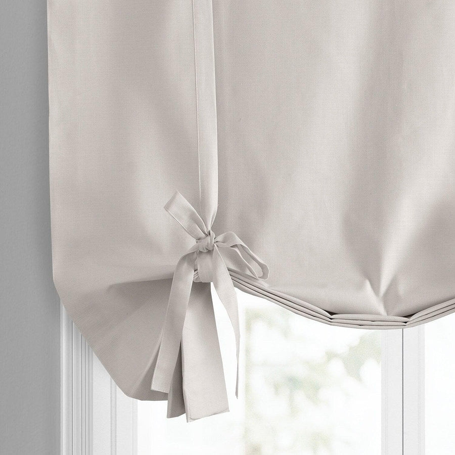 Supreme Cream Dune Textured Solid Cotton Tie-Up Window Shade